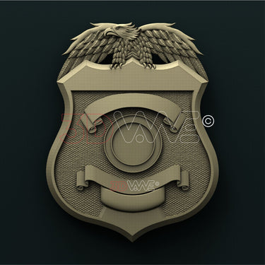 POLICE BADGE 3D STL 3DWave